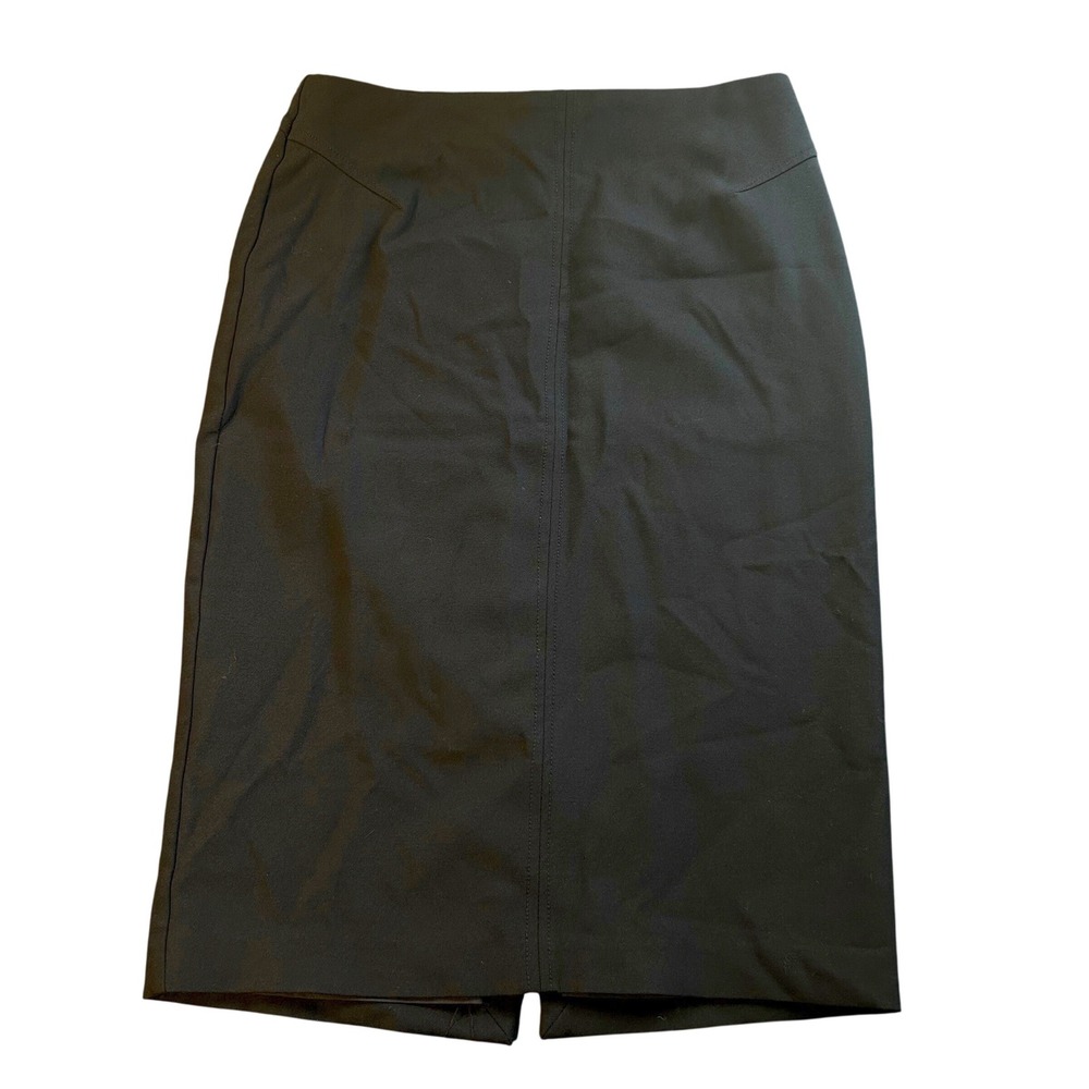 white house black market‎ size 4 black stretch knee length pencil skirt office